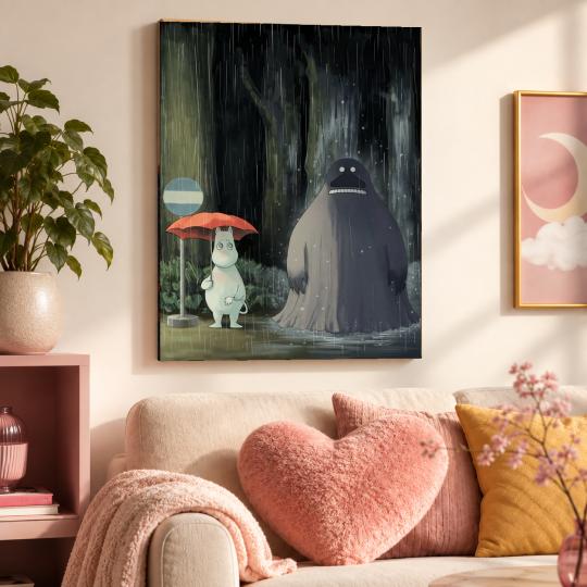 PAINT BY NUMBERS WITH FRAME Paintings to Paint - Moomin and the Groke 40x50 cm, photo 9