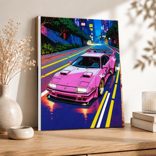 MALOWANIE PO NUMERACH Obrazy do malowania Neonowa Przejażdżka 40x50 cm, zdjęcie 8
