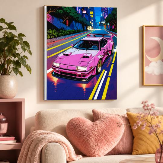 MALOWANIE PO NUMERACH Obrazy do malowania Neonowa Przejażdżka 40x50 cm, zdjęcie 9
