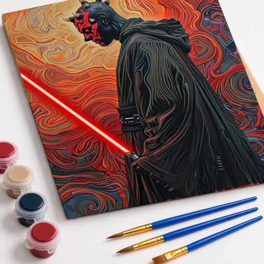 PAINT BY NUMBERS Paintings to Paint - Star Wars Darth Maul 40x50 cm, photo 4