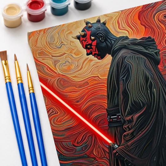 PAINT BY NUMBERS Paintings to Paint - Star Wars Darth Maul 40x50 cm, photo 5