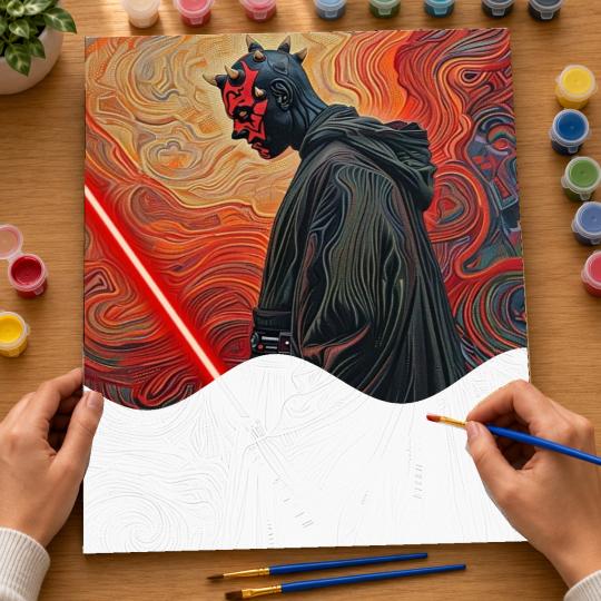 PAINT BY NUMBERS Paintings to Paint - Star Wars Darth Maul 40x50 cm, photo 6