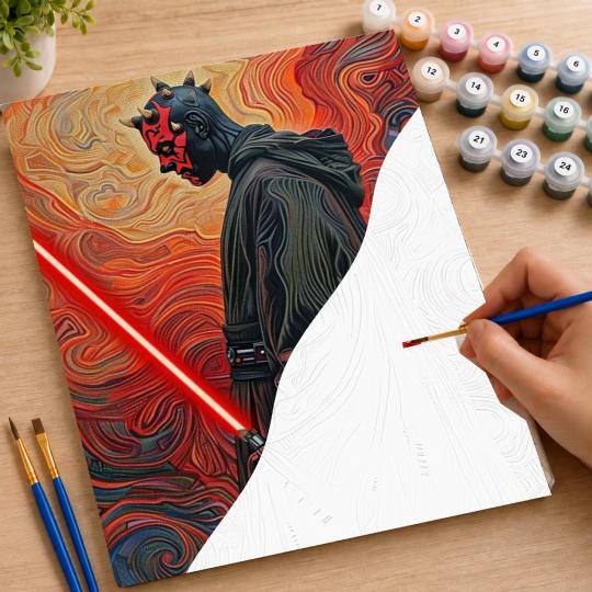 PAINT BY NUMBERS Paintings to Paint - Star Wars Darth Maul 40x50 cm, photo 7