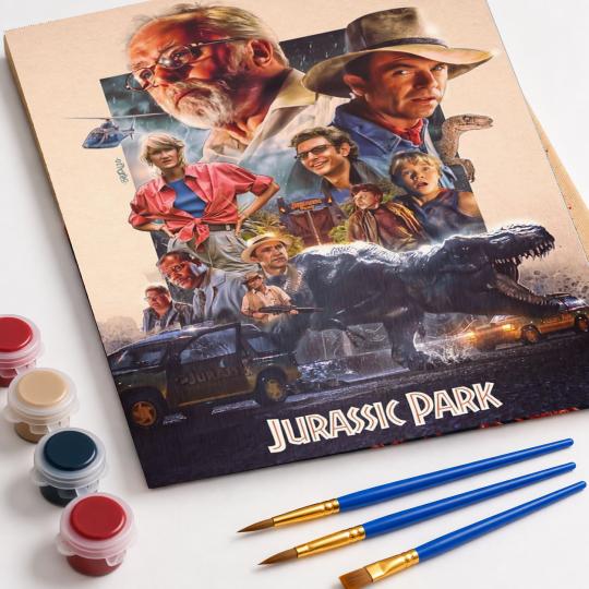 PAINT BY NUMBERS WITH FRAME Paintings to Paint - Jurassic Park 40x50 cm, photo 4
