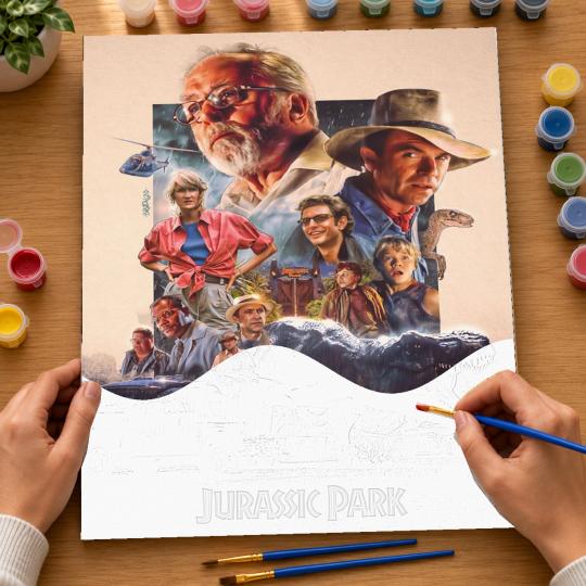 PAINT BY NUMBERS WITH FRAME Paintings to Paint - Jurassic Park 40x50 cm, photo 6
