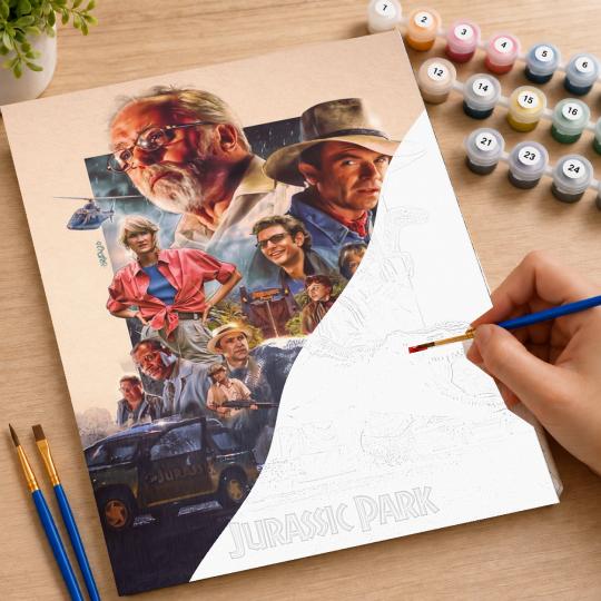 PAINT BY NUMBERS WITH FRAME Paintings to Paint - Jurassic Park 40x50 cm, photo 7