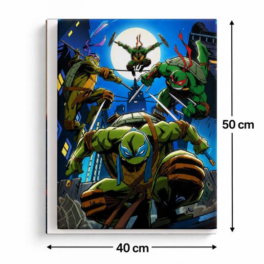 PAINT BY NUMBERS WITH FRAME Paintings to Paint - Teenage Mutant Ninja Turtles in Action 40x50 cm, photo 3
