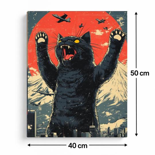 PAINT BY NUMBERS WITH FRAME Paintings to Paint - Godzilla Cat 40x50 cm, photo 3