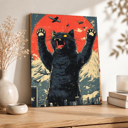 PAINT BY NUMBERS WITH FRAME Paintings to Paint - Godzilla Cat 40x50 cm, photo 8