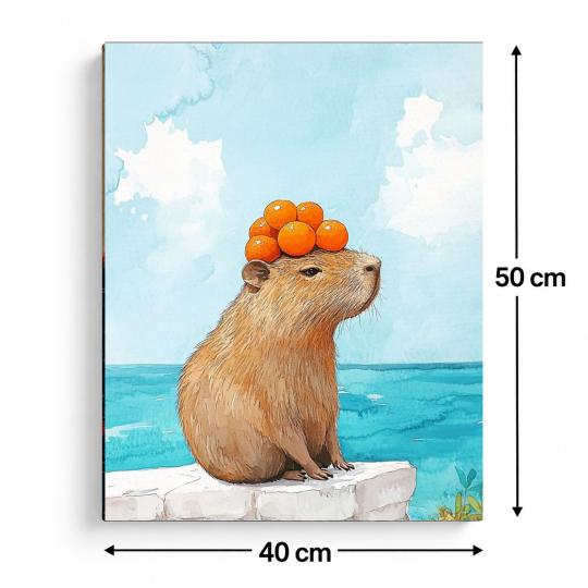 PAINT BY NUMBERS Paintings to Paint - Capybara with Oranges 40x50 cm, photo 3