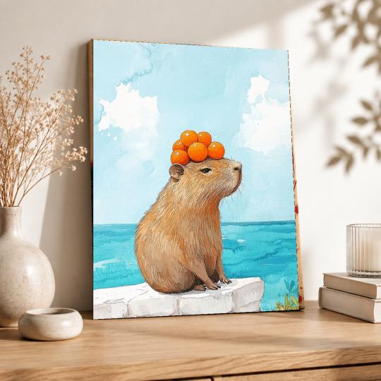 PAINT BY NUMBERS Paintings to Paint - Capybara with Oranges 40x50 cm, photo 8