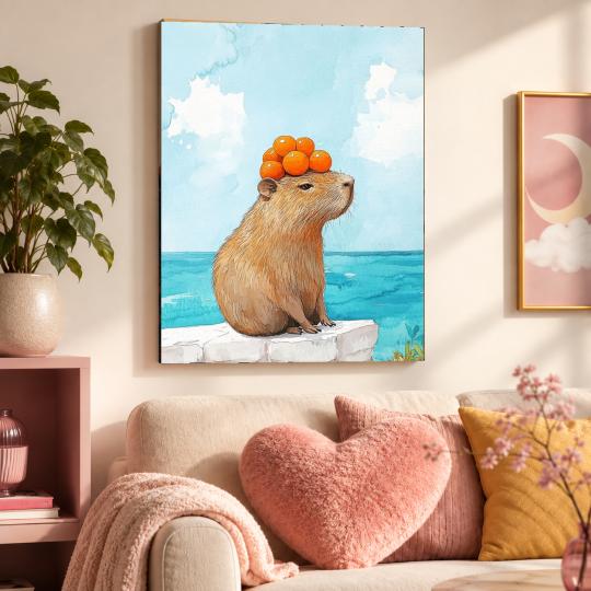 PAINT BY NUMBERS Paintings to Paint - Capybara with Oranges 40x50 cm, photo 9