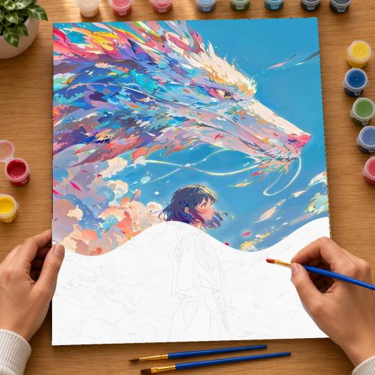 PAINT BY NUMBERS WITH FRAME Paintings to Paint - Spirited Away 40x50 cm, photo 6