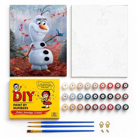 PAINT BY NUMBERS WITH FRAME Paintings to Paint - Frozen - Olaf 40x50 cm, photo 2