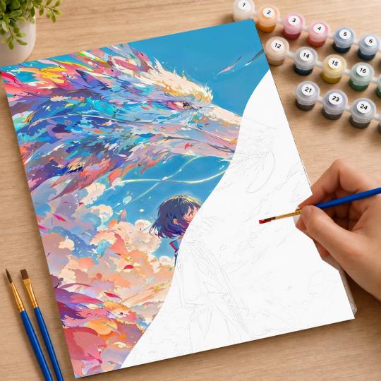 PAINT BY NUMBERS WITH FRAME Paintings to Paint - Spirited Away 40x50 cm, photo 7