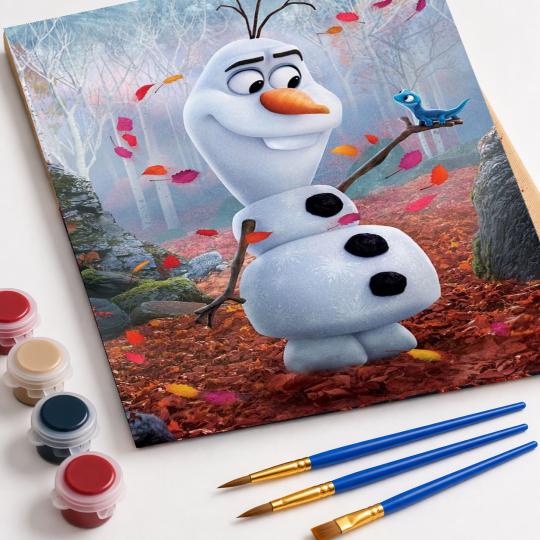 PAINT BY NUMBERS WITH FRAME Paintings to Paint - Frozen - Olaf 40x50 cm, photo 4