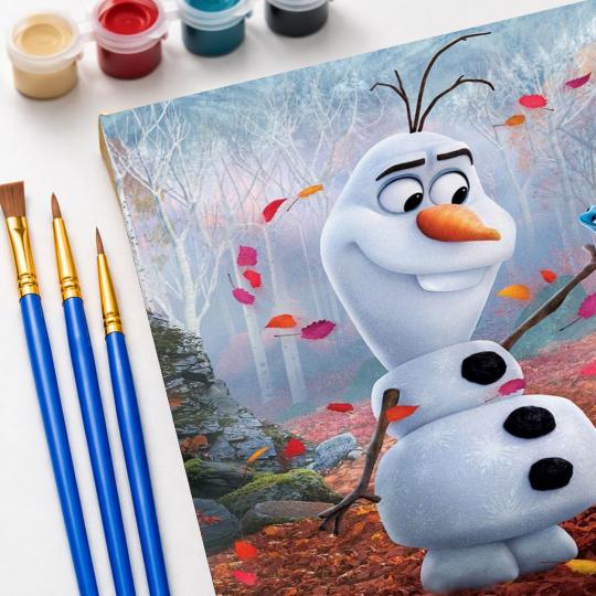 PAINT BY NUMBERS WITH FRAME Paintings to Paint - Frozen - Olaf 40x50 cm, photo 5