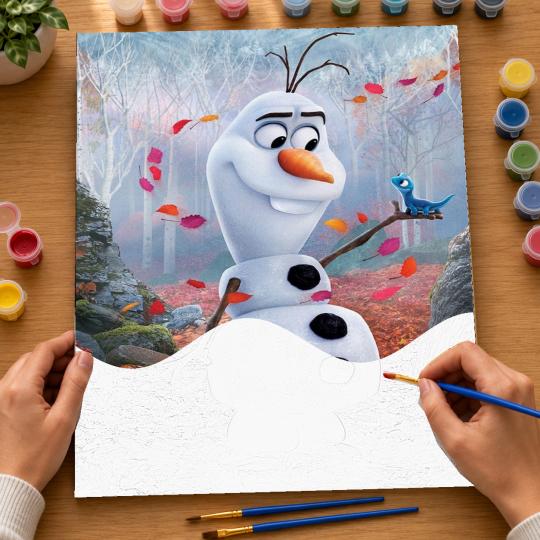 PAINT BY NUMBERS WITH FRAME Paintings to Paint - Frozen - Olaf 40x50 cm, photo 6
