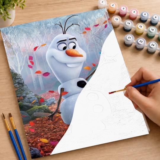 PAINT BY NUMBERS WITH FRAME Paintings to Paint - Frozen - Olaf 40x50 cm, photo 7