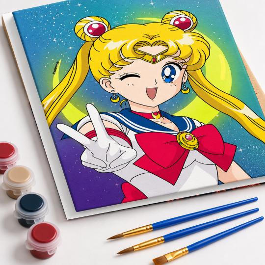 PAINT BY NUMBERS WITH FRAME Paintings to Paint - Sailor Moon 40x50 cm, photo 4