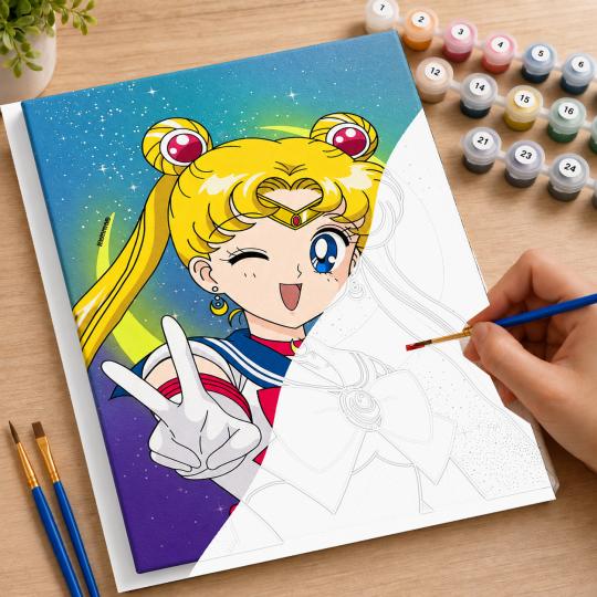 PAINT BY NUMBERS WITH FRAME Paintings to Paint - Sailor Moon 40x50 cm, photo 7