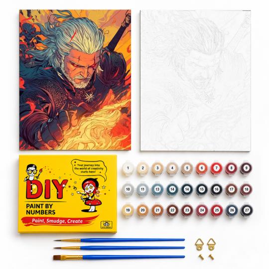PAINT BY NUMBERS Paintings to Paint - The Witcher - Geralt's Igni 40x50 cm, photo 2