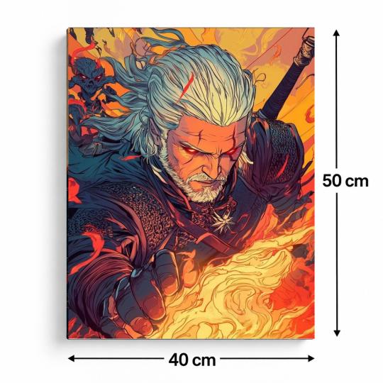 PAINT BY NUMBERS Paintings to Paint - The Witcher - Geralt's Igni 40x50 cm, photo 3