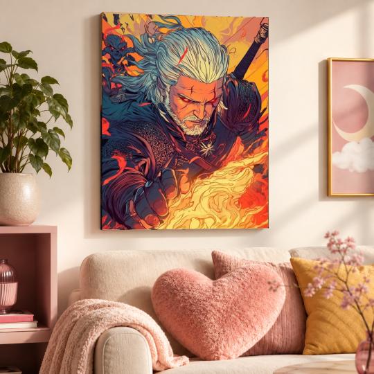 PAINT BY NUMBERS Paintings to Paint - The Witcher - Geralt's Igni 40x50 cm, photo 9