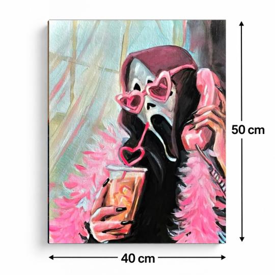 PAINT BY NUMBERS WITH FRAME Paintings to Paint - The Pink Scream 40x50 cm, photo 3