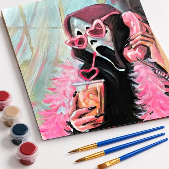 PAINT BY NUMBERS WITH FRAME Paintings to Paint - The Pink Scream 40x50 cm, photo 4
