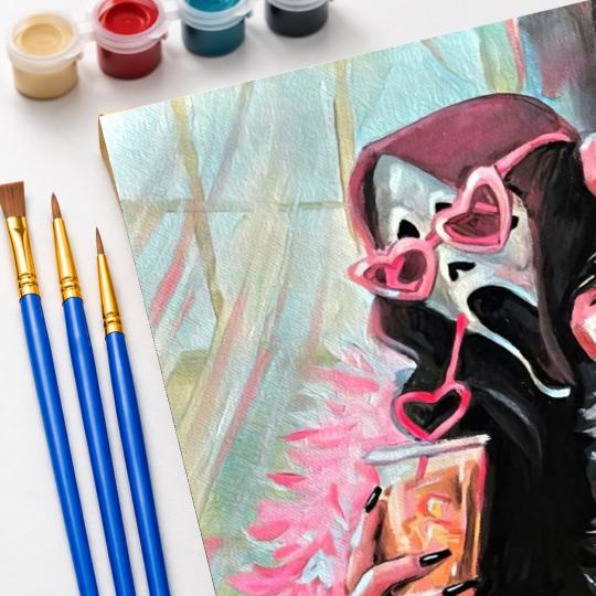 PAINT BY NUMBERS WITH FRAME Paintings to Paint - The Pink Scream 40x50 cm, photo 5