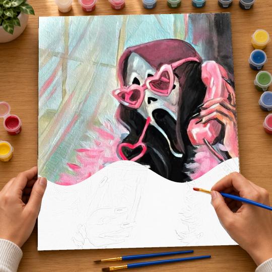 PAINT BY NUMBERS WITH FRAME Paintings to Paint - The Pink Scream 40x50 cm, photo 6