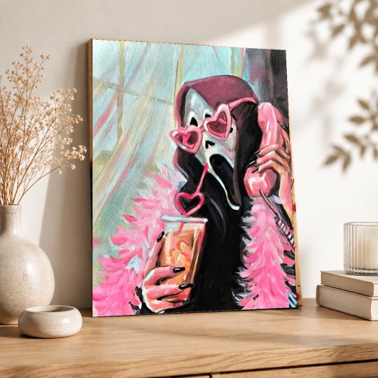 PAINT BY NUMBERS WITH FRAME Paintings to Paint - The Pink Scream 40x50 cm, photo 8