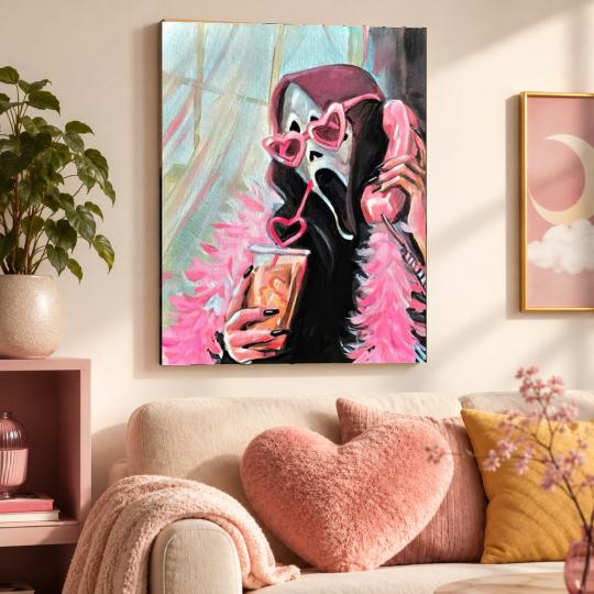 PAINT BY NUMBERS WITH FRAME Paintings to Paint - The Pink Scream 40x50 cm, photo 9