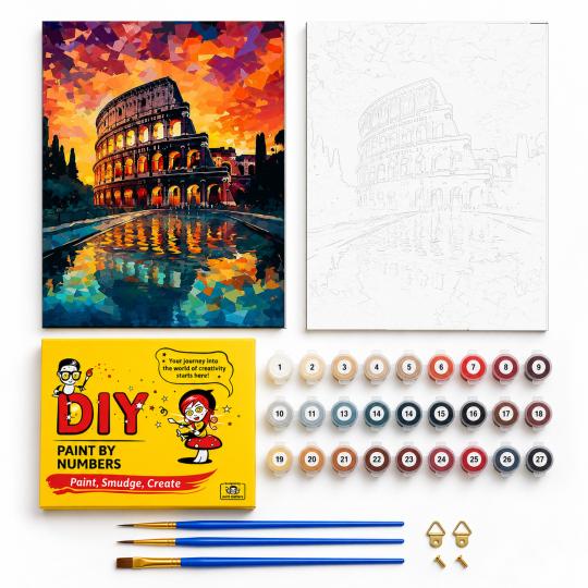 MALOWANIE PO NUMERACH Z RAMĄ Obrazy do malowania Koloseum Rzym 40x50 cm, zdjęcie 2