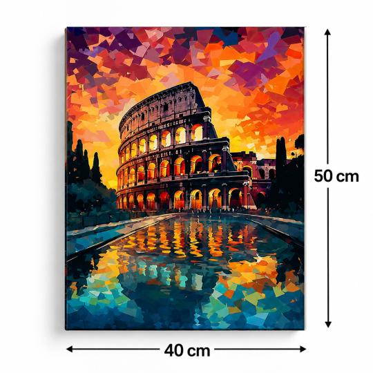MALOWANIE PO NUMERACH Z RAMĄ Obrazy do malowania Koloseum Rzym 40x50 cm, zdjęcie 3