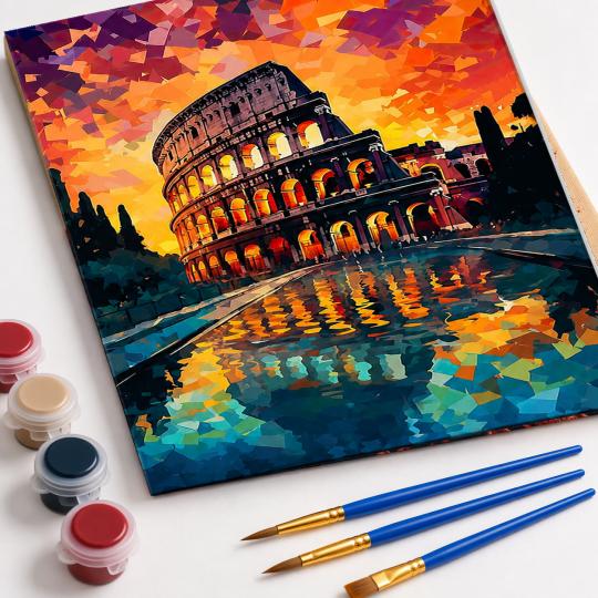 MALOWANIE PO NUMERACH Z RAMĄ Obrazy do malowania Koloseum Rzym 40x50 cm, zdjęcie 4