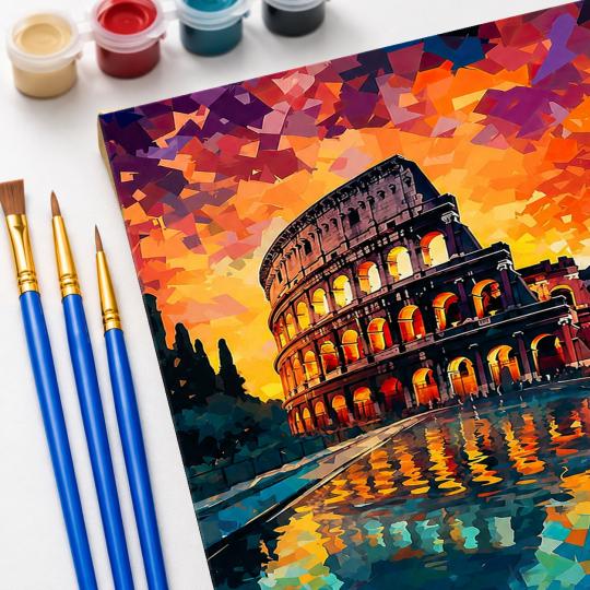MALOWANIE PO NUMERACH Z RAMĄ Obrazy do malowania Koloseum Rzym 40x50 cm, zdjęcie 5