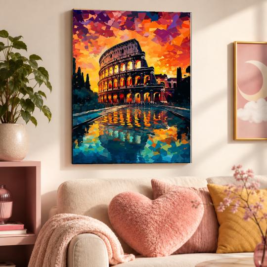 MALOWANIE PO NUMERACH Z RAMĄ Obrazy do malowania Koloseum Rzym 40x50 cm, zdjęcie 9