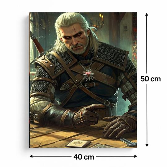 PAINT BY NUMBERS Paintings to Paint - The Witcher - Geralt Playing Gwent 40x50 cm, photo 3