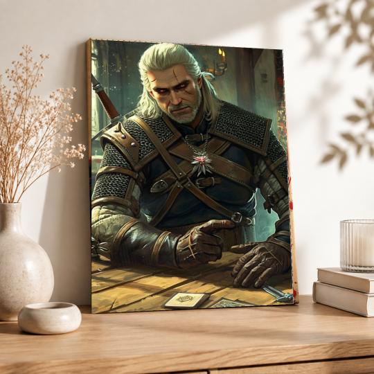 PAINT BY NUMBERS Paintings to Paint - The Witcher - Geralt Playing Gwent 40x50 cm, photo 8