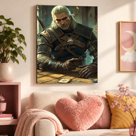 PAINT BY NUMBERS Paintings to Paint - The Witcher - Geralt Playing Gwent 40x50 cm, photo 9