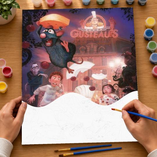 PAINT BY NUMBERS WITH FRAME Paintings to Paint - Disney Ratatouille 40x50 cm, photo 6