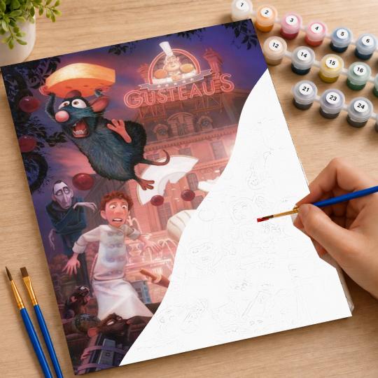 PAINT BY NUMBERS WITH FRAME Paintings to Paint - Disney Ratatouille 40x50 cm, photo 7