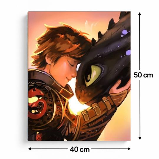 PAINT BY NUMBERS Paintings to Paint - Toothless and Hiccup 40x50 cm, photo 3