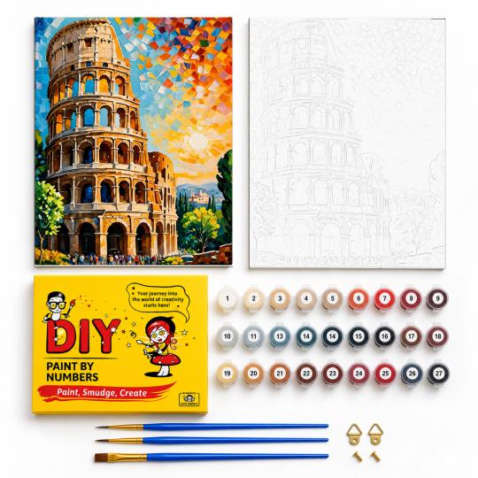 PAINT BY NUMBERS WITH FRAME Paintings to Paint - The Leaning Tower 40x50 cm, photo 2