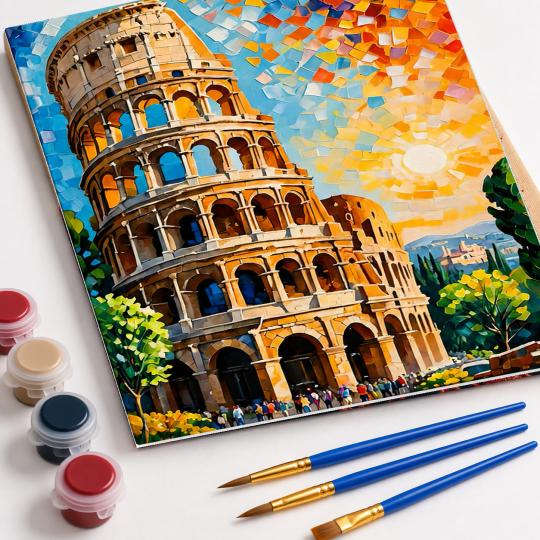 PAINT BY NUMBERS WITH FRAME Paintings to Paint - The Leaning Tower 40x50 cm, photo 4