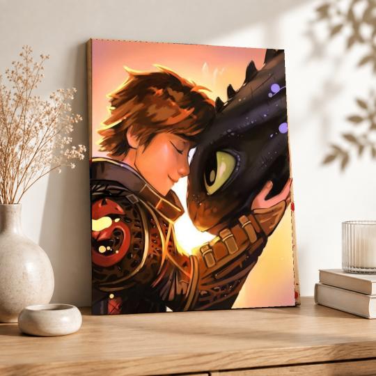 PAINT BY NUMBERS Paintings to Paint - Toothless and Hiccup 40x50 cm, photo 8