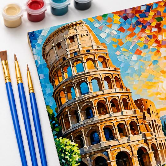 PAINT BY NUMBERS WITH FRAME Paintings to Paint - The Leaning Tower 40x50 cm, photo 5