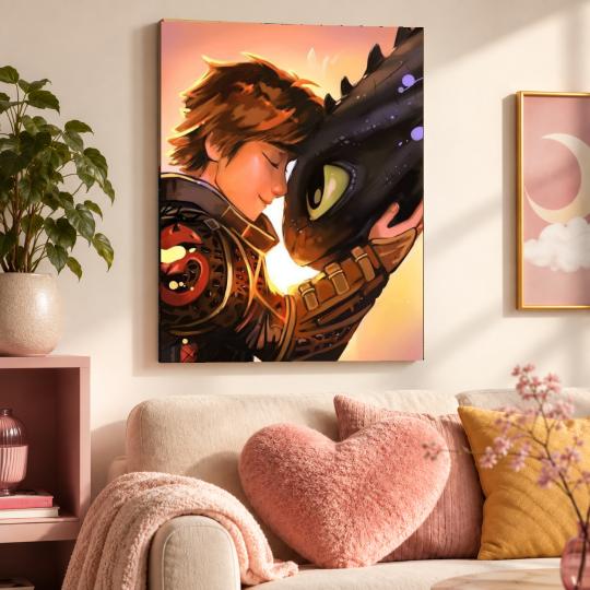 PAINT BY NUMBERS Paintings to Paint - Toothless and Hiccup 40x50 cm, photo 9